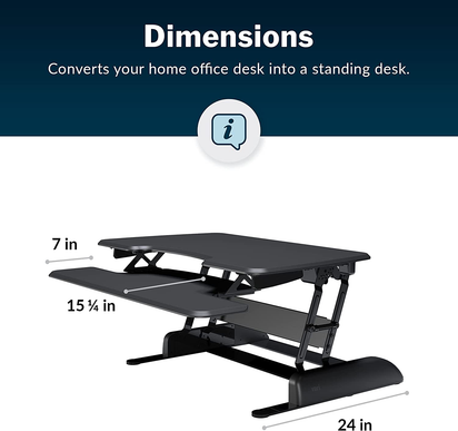 - desk Essential 36 - Two-Tier Standing Desk Converter for Monitor & Accessories - Height Adjustable Sit Stand Desk - Fully Assembled Monitor Riser for Home Office - 36