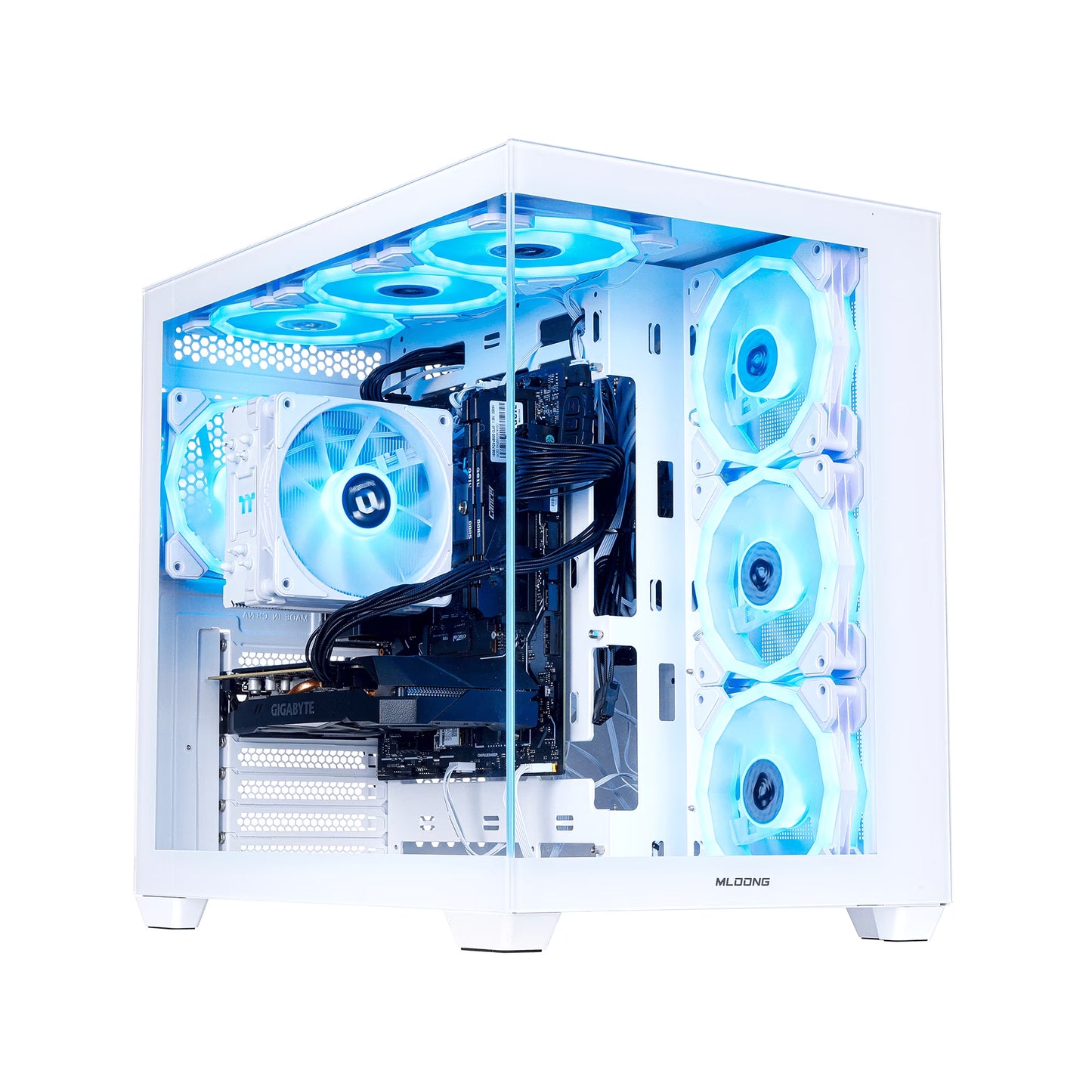 PC Gamer Gaming Desktop, AMD Ryzen 5 5500, Radeon RX 6600 8GB, 16GB DDR4, 1TB SSD, White, WIFI, Windows 11 Home