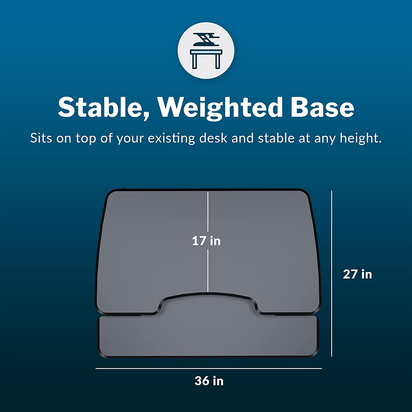 - desk Essential 36 - Two-Tier Standing Desk Converter for Monitor & Accessories - Height Adjustable Sit Stand Desk - Fully Assembled Monitor Riser for Home Office - 36