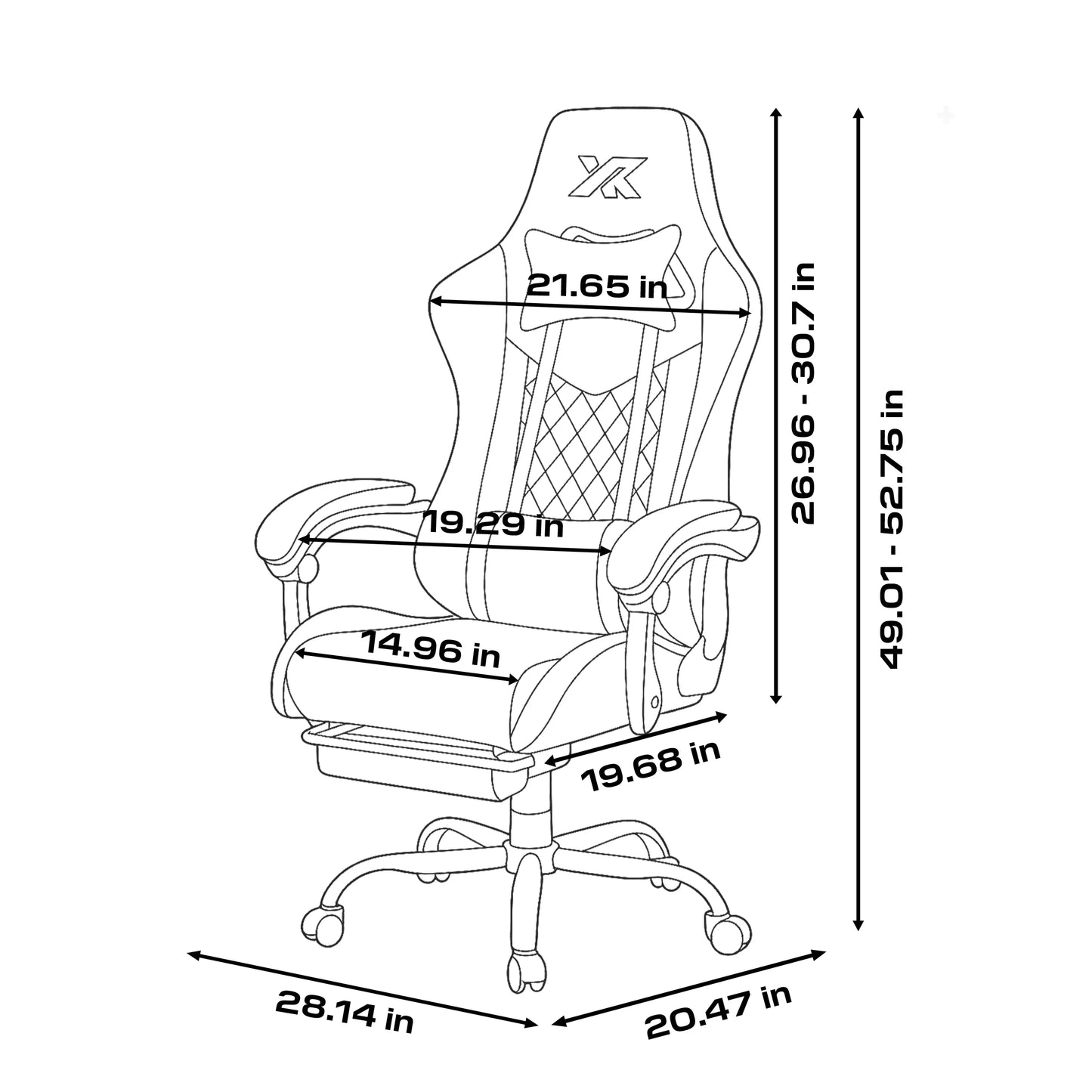 Apex PC Gaming Chair with Massage Function and Footrest, Green