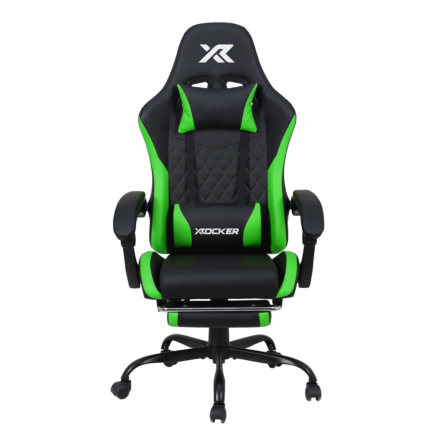 Apex PC Gaming Chair with Massage Function and Footrest, Green