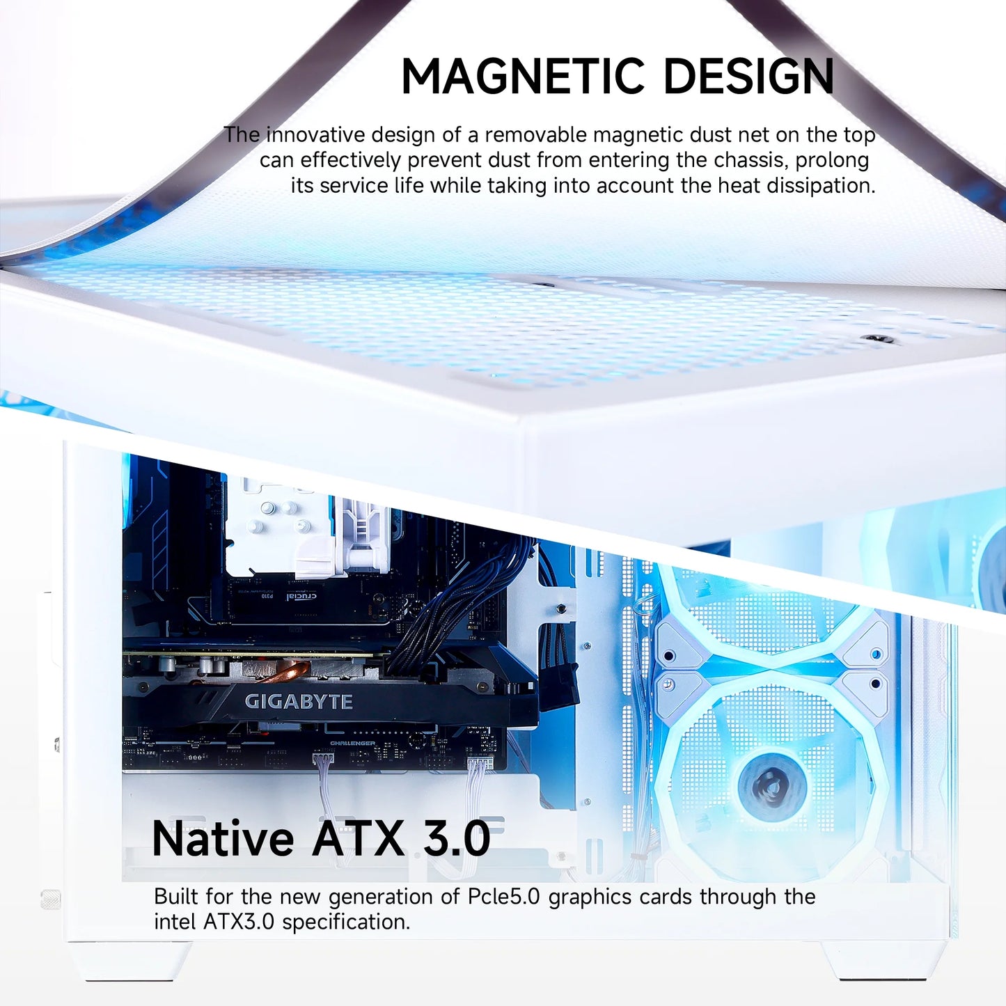 PC Gamer Gaming Desktop, AMD Ryzen 5 5500, Radeon RX 6600 8GB, 16GB DDR4, 1TB SSD, White, WIFI, Windows 11 Home