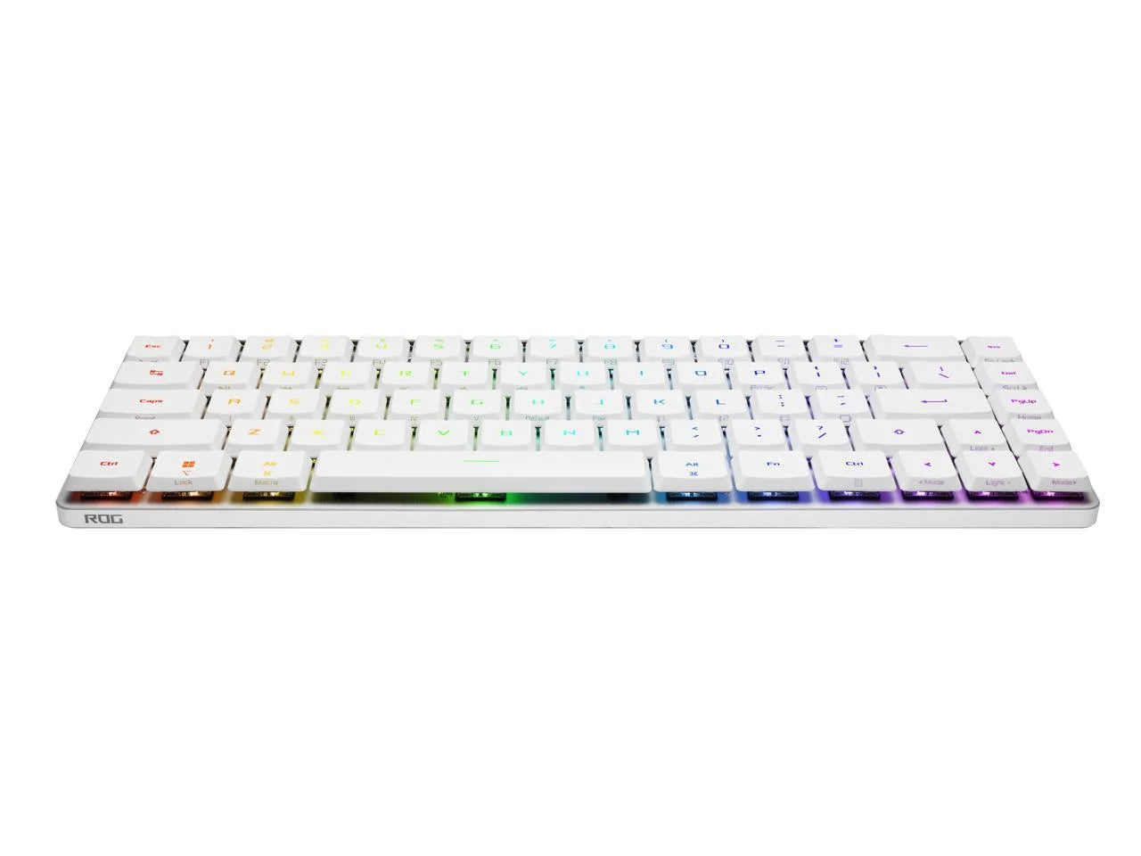 ROG Falchion RX Low Profile 65% Compact Wireless Gaming Keyboard with ROG RX Low-Profile Optical Switches, Tri-Mode Connection with ROG Speednova and Omni Receiver, Macos Support, White
