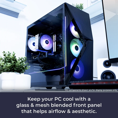 Slate MESH Gaming PC Desktop Computer Intel Core I7 14700F CPU, NVIDIA Geforce RTX 4060 8GB GPU, 32GB DDR5 RGB 5200Mhz RAM, 1TB SSD, Windows 11 Home,Gamer Keyboard and Mouse-Smi7N4601