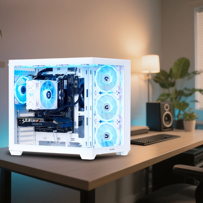 PC Gamer Gaming Desktop, AMD Ryzen 5 5500, Radeon RX 6600 8GB, 16GB DDR4, 1TB SSD, White, WIFI, Windows 11 Home