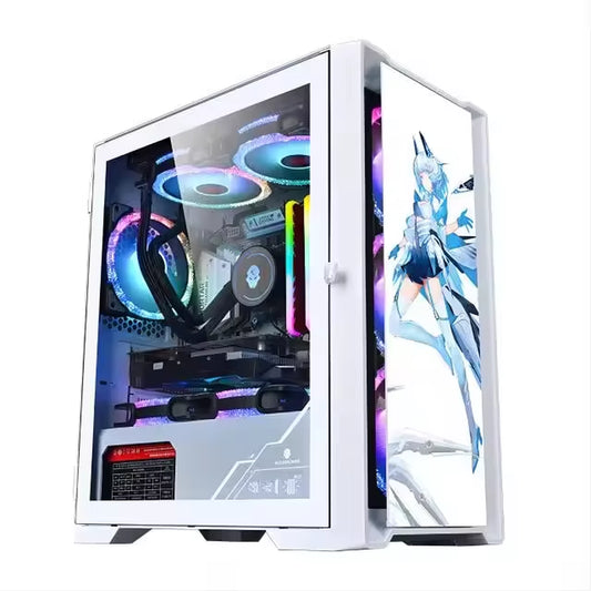 Gaming PC Core I7 CPU with 16G RAM 256G SSD HD4600 ATX/ITX/M-ATX Full View Side Panel Temper Glass Front Pc Gamer