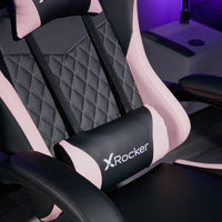 Apex PC Gaming Chair with Massage Function and Footrest, Pink