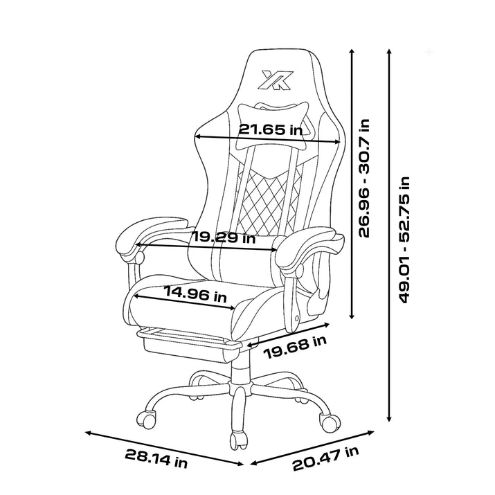 Apex PC Gaming Chair with Massage Function and Footrest, Green