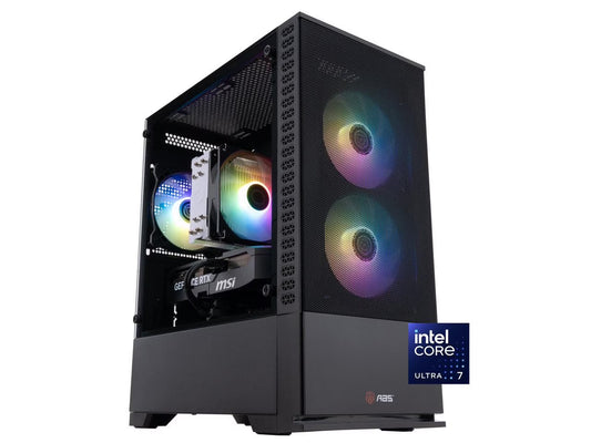 ABS Cyclone Aqua Gaming PC - Windows 11 - Intel Core Ultra 7 265KF - Geforce RTX 5070 - DLSS 4 - Ai-Powered Performance - 32GB DDR5 6000Mhz - 1TB M.2 Nvme SSD - CA265KF5070