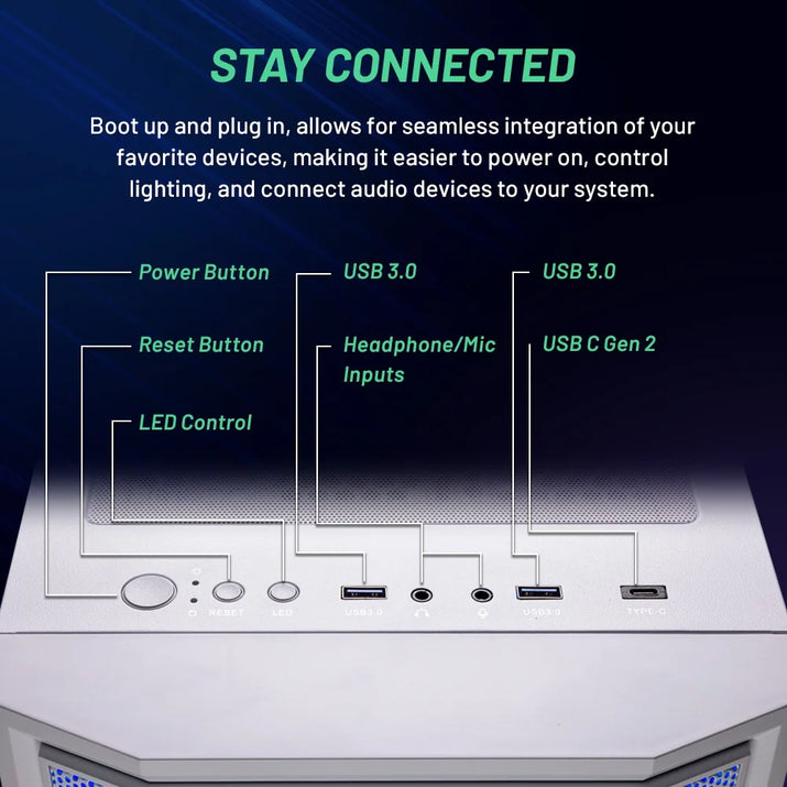 Skytech Archangel Gaming PC Desktop AMD Ryzen 5 7600 NVIDIA Geforce RTX 5060 1TB Nvme SSD 32GB DDR5 RAM Windows 11