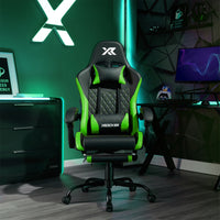 Apex PC Gaming Chair with Massage Function and Footrest, Green
