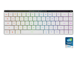 ROG Falchion RX Low Profile 65% Compact Wireless Gaming Keyboard with ROG RX Low-Profile Optical Switches, Tri-Mode Connection with ROG Speednova and Omni Receiver, Macos Support, White