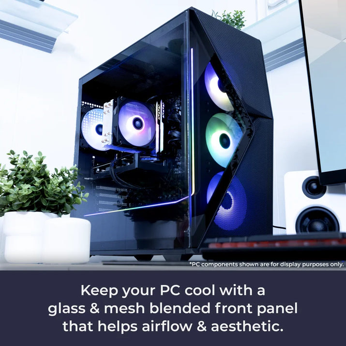 Slate MESH Gaming PC Desktop Computer Intel Core I7 14700F CPU, NVIDIA Geforce RTX 4060 8GB GPU, 32GB DDR5 RGB 5200Mhz RAM, 1TB SSD, Windows 11 Home,Gamer Keyboard and Mouse-Smi7N4601