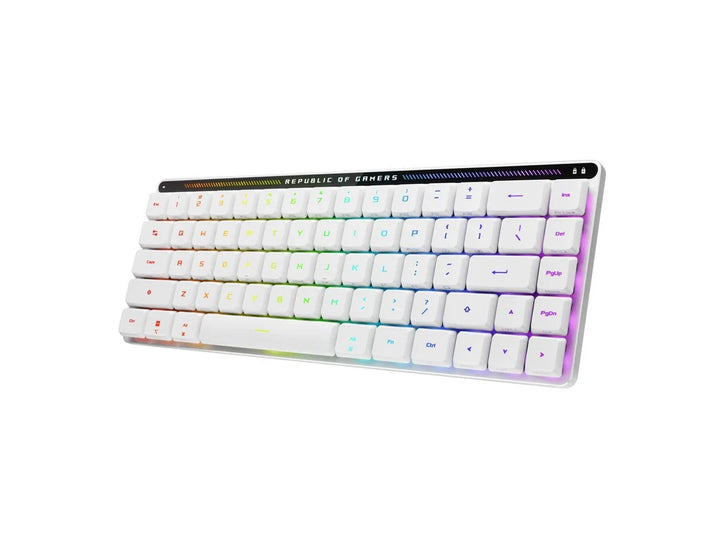 ROG Falchion RX Low Profile 65% Compact Wireless Gaming Keyboard with ROG RX Low-Profile Optical Switches, Tri-Mode Connection with ROG Speednova and Omni Receiver, Macos Support, White