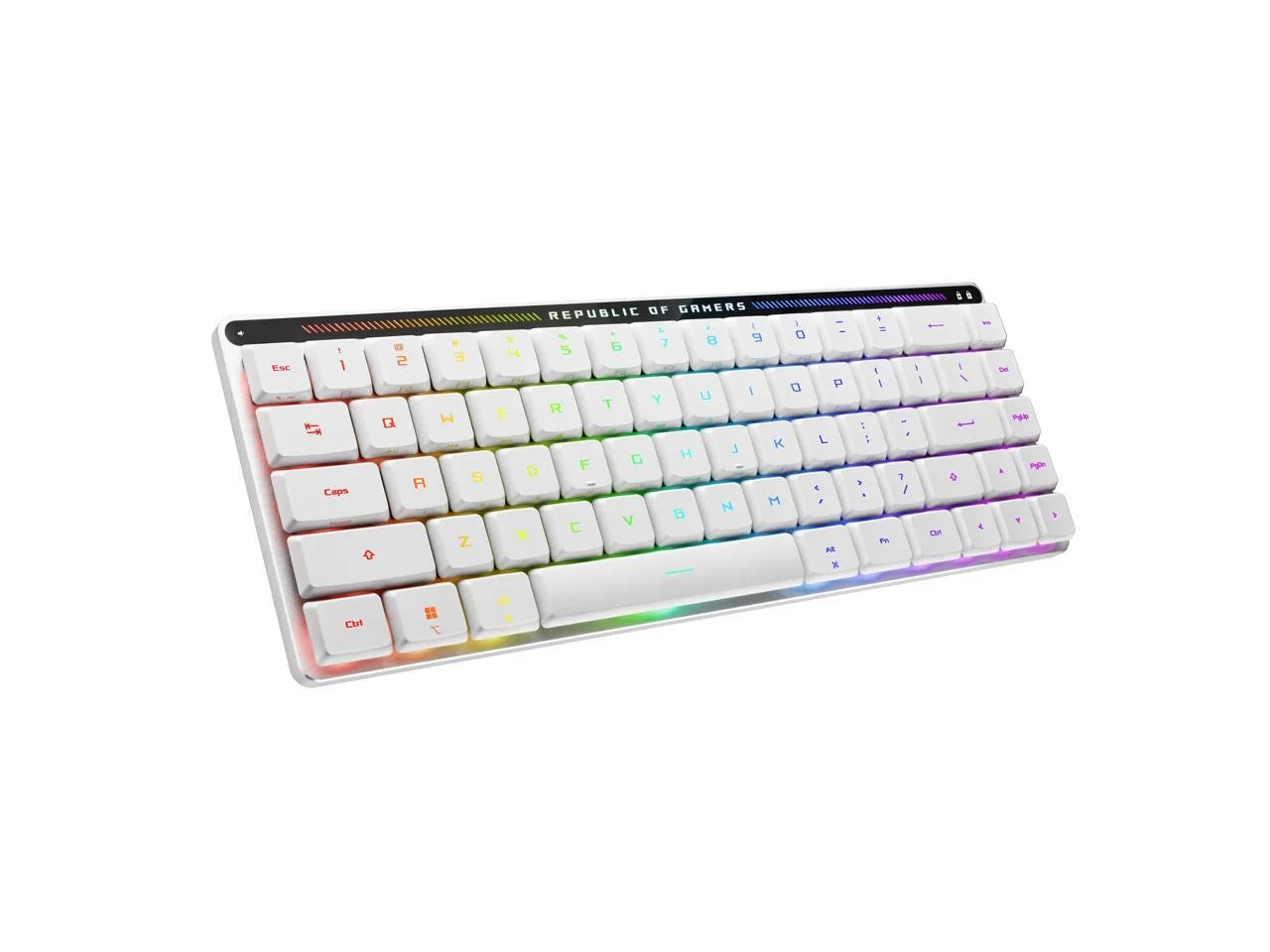 ROG Falchion RX Low Profile 65% Compact Wireless Gaming Keyboard with ROG RX Low-Profile Optical Switches, Tri-Mode Connection with ROG Speednova and Omni Receiver, Macos Support, White